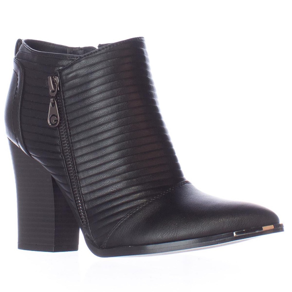 G by Guess Mayko Black Moto Pointed Toe Booties